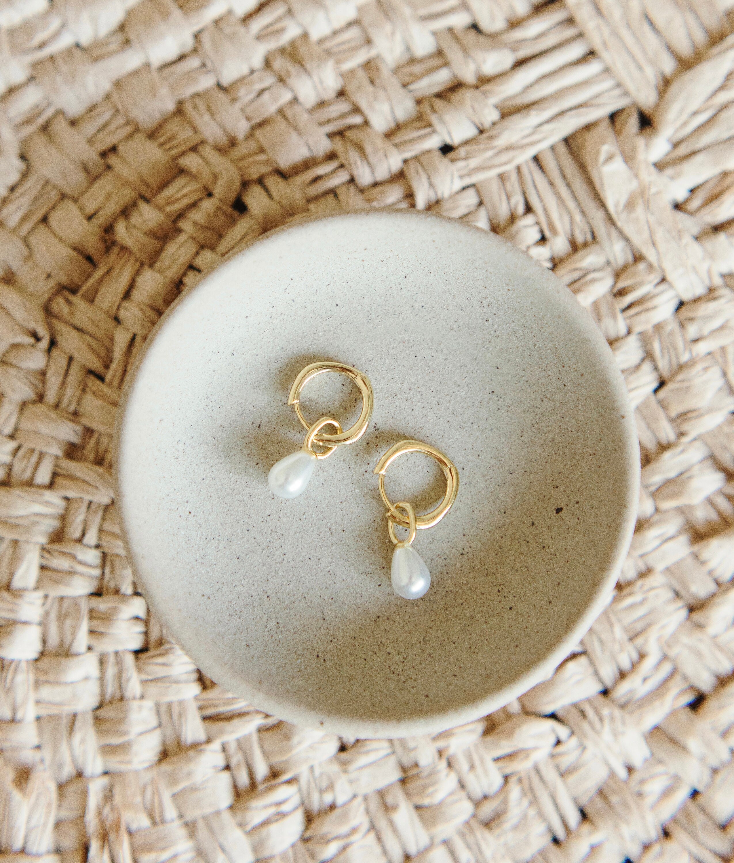 Pearl Charm Hoops